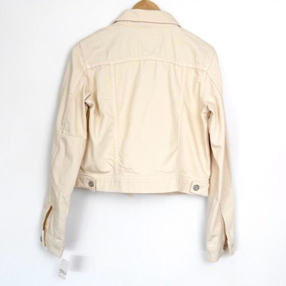 Free People ivory Rumors Denim Jacket in Ecru 011 Size XSmall - Picture 5 of 10